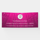 ホログラフィック輝くオパール虹色のビジネス徴候 横断幕 (横)