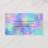 ホログラフィック輝くオパール虹色のビジネス ロイヤリティカード (裏面)