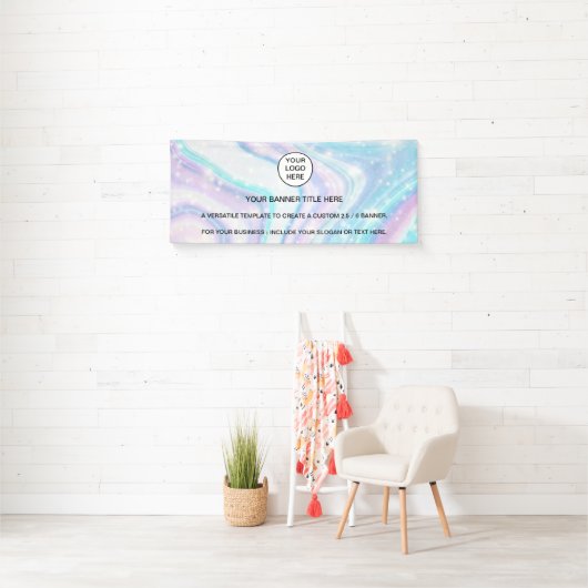 ホログラフィック輝くオパール虹色のビジネス 横断幕 (インサイチュ)