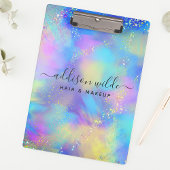 ホログラフィック輝くオパール虹色 クリップボード