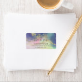 ホログラフィック金ゴールドの水の色の感謝していスクリプトをスクアール ラベル (インサイチュ)