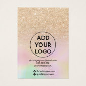 ホログラフィック金ゴールドグリッターイヤリングネックレスディスプレイ (裏面)