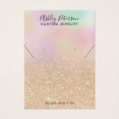 ホログラフィック金ゴールドグリッターイヤリングネックレスディスプレイ (正面)