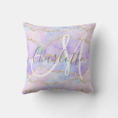 ホログラフィック金ゴールドグリッター作動モノグラム  クッション (裏面)