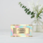 ホログラフィック金ゴールドプロフェッショナルメイクアップアーティスト 名刺 (スタンド正面)