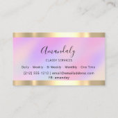 ホログラフィック金ゴールドプロフェッショナルメイクアップ爪、 ネイルピンク 名刺 (裏面)