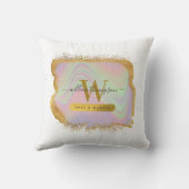 ホログラフィック金ゴールドモダングリッターヘア&メイクアップ クッション (裏面)