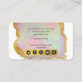 ホログラフィック金ゴールドモダングリッターヘア&メイクアップ 名刺 (裏面)