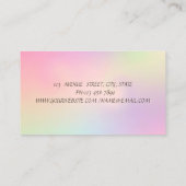 ホログラフィック金ゴールドロータス紙吹雪ヨガインストラクター 名刺 (裏面)