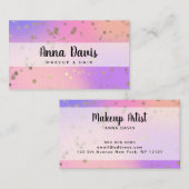 ホログラフィック金ゴールド紙吹雪ドットの構成と髪 名刺 (正面/裏面)