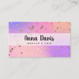 ホログラフィック金ゴールド紙吹雪ドットの構成と髪 名刺