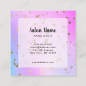 ホログラフィック金ゴールド紙吹雪ドットネイリスト スクエア名刺 (裏面)