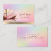 ホログラフィック金ゴールド、ロータス、ヨガグリッターガール 名刺 (正面/裏面)