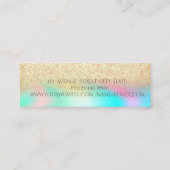 ホログラフィック金ゴールド《写真》ぼけ味ロゴの追加 スキニー名刺 (裏面)