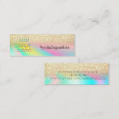 ホログラフィック金ゴールド《写真》ぼけ味ロゴの追加 スキニー名刺 (正面/裏面)