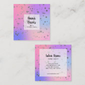 ホログラフィック銀紙吹雪ドットネイリスト スクエア名刺 (正面/裏面)
