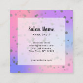 ホログラフィック銀紙吹雪ドットネイリスト スクエア名刺 (裏面)