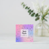 ホログラフィック銀紙吹雪ドットネイリスト スクエア名刺 (スタンド正面)