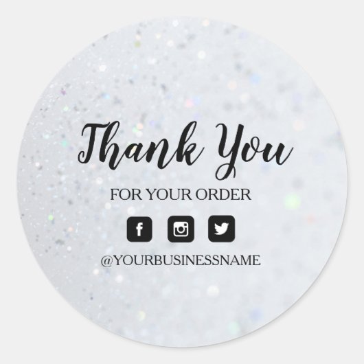 ホログラフィック銀 |エレガンスと調和 ラウンドシール (正面)