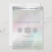 ホログラフィック雪企業の片クリスマスパーティー 招待状 (正面)