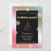 ホログラフィック雪企業の片クリスマスパーティー 招待状 (正面)