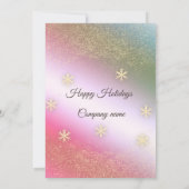 ホログラフィック雪企業の片クリスマスパーティー 招待状 (裏面)