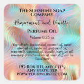 ホログラフィック香水ローラボトルラベル スクエアシール (正面)