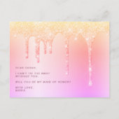 ホログラフィック駆動が私のメイド・オブ・オーナー(花嫁付き添い人) インビテーションポストカード (裏面)