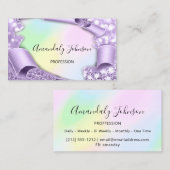 ホログラフィック33Dエフェクトパープルメイクアップアーティスト 名刺 (正面/裏面)