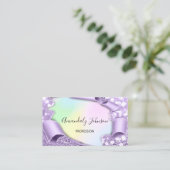 ホログラフィック33Dエフェクトパープルメイクアップアーティスト 名刺 (スタンド正面)