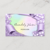 ホログラフィック33Dエフェクトパープルメイクアップアーティスト 名刺 (正面)