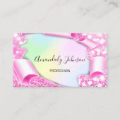 ホログラフィック33Dエフェクトピンクのメイクアップアーティスト 名刺 (正面)