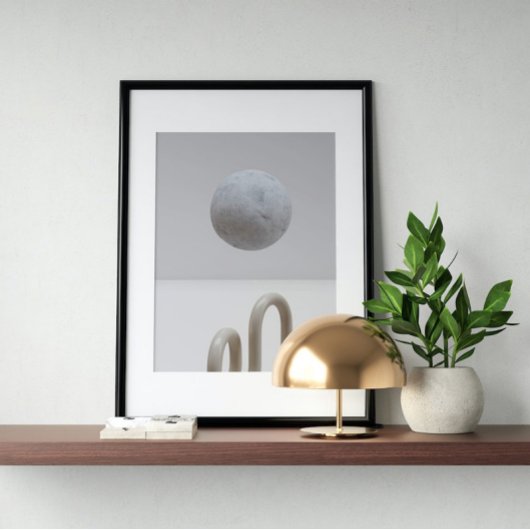 ホログラフィック80年代モダン未来主義アート ポスター