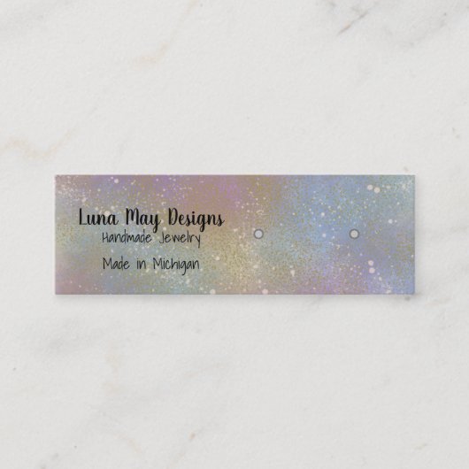 ホログラフィック(ばちゃばちゃ)跳ねるジュエリー表示名刺 スキニー名刺 (正面)