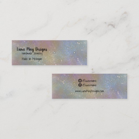 ホログラフィック(ばちゃばちゃ)跳ねるジュエリー表示名刺 スキニー名刺 (正面/裏面)