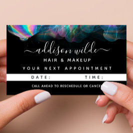 ホログラフィック アルコール インク モダン アポイントメント カード