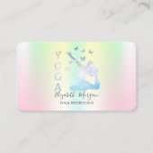 ホログラフィック・イリデセント・ウーマン・ヨガ・インストラクター 名刺 (正面)