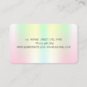 ホログラフィック・イリデセント・ウーマン・ヨガ・インストラクター 名刺 (裏面)