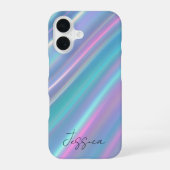 ホログラフィック・イリデッセント・ウェーブ iPhone 16ケース (裏面)