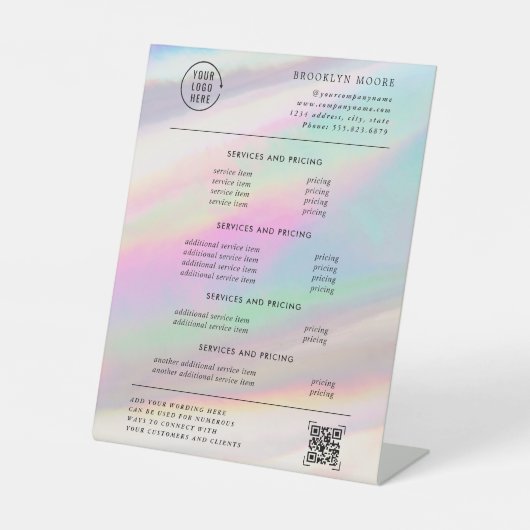 ホログラフィック・イリデッセント・オパール | 価格 台座サイン (正面)