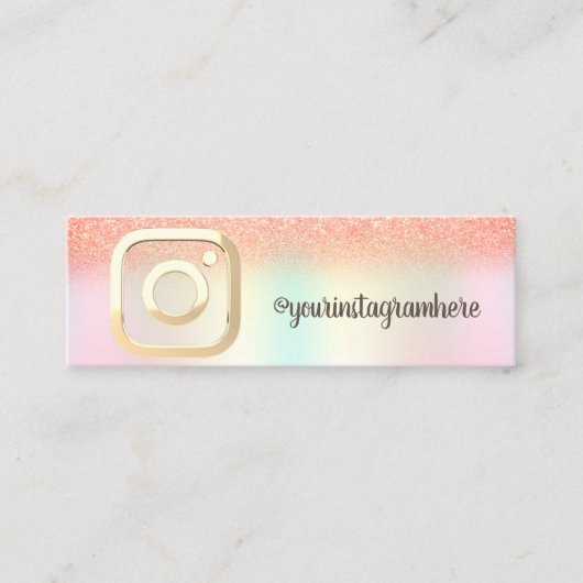 ホログラフィック+イリデッセント+ボケ+Instagram+ソーシャル スキニー名刺 (正面)
