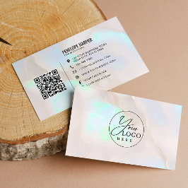 ホログラフィック オパール プロフェッショナル 会社ロゴ QRコード 名刺