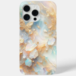 ホログラフィック オパール ムーンストーン ゴールド バタフライ iPhone 15 PRO MAXケース