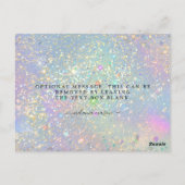 ホログラフィック グラム グリッター エレガント スパークル サンクス ポストカード (裏面)