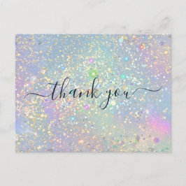 ホログラフィック グラム グリッター エレガント スパークル サンクス ポストカード