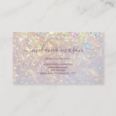 ホログラフィック グラム グリッター メイクアップ アーティスト パープル チック 名刺 (裏面)