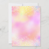 ホログラフィック グリッターが煌く スウィート16 ガーリー モダン 招待状 (裏面)