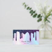 ホログラフィック グリッター ドリップス エレガント プロフェッショナル 名刺 (スタンド正面)