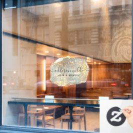 ホログラフィック シグネチャー スクリプト モダン グラム グリッター ウィンドウサイン