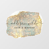 ホログラフィック シグネチャー スクリプト モダン グラム グリッター ウィンドウサイン (シート)